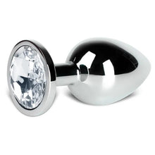 Load image into Gallery viewer, Large Metal Anal Plug With Clear Crystal
