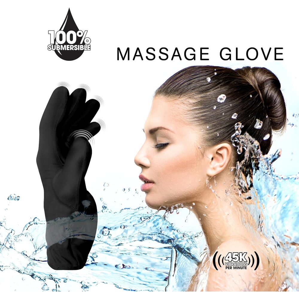 Fukuoku Vibrating Five Finger Massage Glove  Left Hand