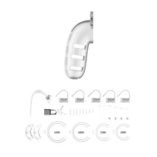 Load image into Gallery viewer, Man Cage 12  Male 5.5 Inch Clear Chastity Cage With Anal Plug
