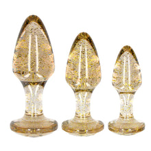 Load image into Gallery viewer, Ouch Golden Glitter Acrylic Butt Plug Set

