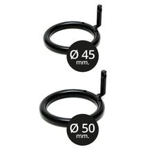 Load image into Gallery viewer, Black Metal Male Chastity Device With Padlock
