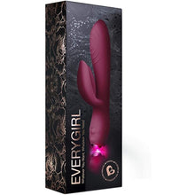 Load image into Gallery viewer, Rocks Off Everygirl Burgundy Rechargeable Rabbit Vibrator
