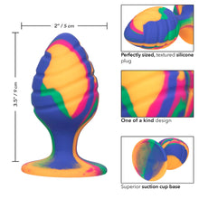 Load image into Gallery viewer, Cheeky Large Swirl Tie Dye Butt Plug
