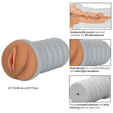 Load image into Gallery viewer, Gripper Ribbed Tight Pussy Brown Masturbator
