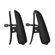 Load image into Gallery viewer, Nipplettes Vibrating Black Nipple Clamps
