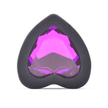 Load image into Gallery viewer, Small Heart Shaped Diamond Base Black Butt Plug
