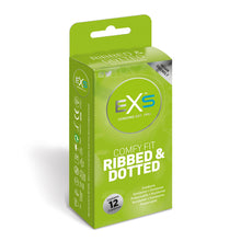 Load image into Gallery viewer, EXS Comfy Fit Ribbed and Dotted Condoms 12 Pack

