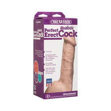Load image into Gallery viewer, 7 Inch Perfect Erect Cock Attachment- Vac-U-Lock - Flesh Pink
