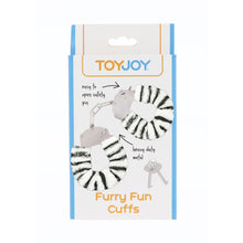 Load image into Gallery viewer, ToyJoy Furry Fun Wrist Cuffs Zebra
