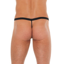 Load image into Gallery viewer, Mens Black G-String With Red Elephant Animal Pouch
