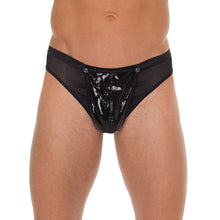 Load image into Gallery viewer, Mens Black G-String With PVC Pouch
