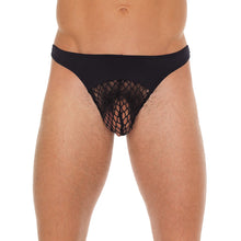Load image into Gallery viewer, Mens Black G-String With A Net Pouch
