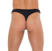 Load image into Gallery viewer, Mens Black G-String With A Net Pouch
