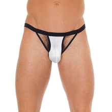 Load image into Gallery viewer, Mens Black G-String With White Pouch
