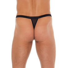 Load image into Gallery viewer, Mens Black G-String With White Pouch
