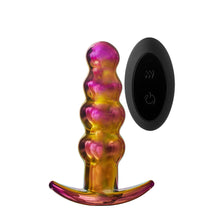 Load image into Gallery viewer, Glamour Glass Remote Control Beaded Butt Plug
