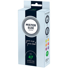 Load image into Gallery viewer, Mister Size 47mm Your Size Pure Feel Condoms 10 Pack
