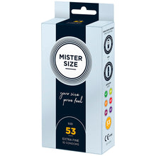 Load image into Gallery viewer, Mister Size 53mm Your Size Pure Feel Condoms 10 Pack
