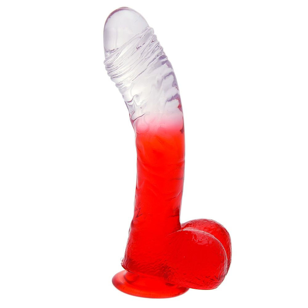 Lazy Buttcock - 6.5 Inch Dildo - Red and Clear