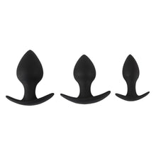 Load image into Gallery viewer, Black Velvet Silicone Three Piece Anal Training Set
