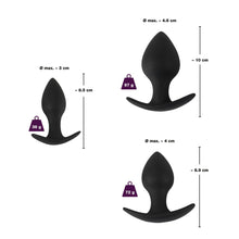 Load image into Gallery viewer, Black Velvet Silicone Three Piece Anal Training Set
