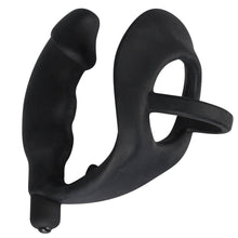 Load image into Gallery viewer, Black Velvets Cock Ring And Vibrating Anal Plug
