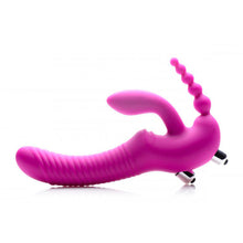 Load image into Gallery viewer, Regal Rider Vibrating Silicone Strapless Strap On Triple G Dildo
