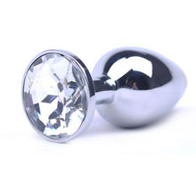 Load image into Gallery viewer, Large Metal Anal Plug With Clear Crystal
