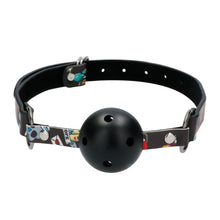 Load image into Gallery viewer, Ouch Breathable Mouth Ball Gag With Printed Leather Straps
