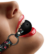 Load image into Gallery viewer, Ouch Breathable Mouth Ball Gag With Printed Leather Straps
