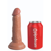 Load image into Gallery viewer, King Cock Elite!!! - 6 Inch Dual Density Vibrating Dildo Cock - Flesh Brown Coloured
