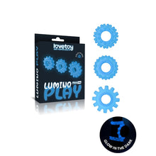 Load image into Gallery viewer, Lovetoy Glow In The Dark Lumino Play Cock Rings X3
