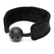 Load image into Gallery viewer, Black Padded Mouth Gag With Breathable Ball
