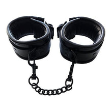 Load image into Gallery viewer, Rouge Padded Leather Ankle Cuffs Black
