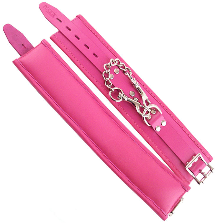 Rouge Garments Pink Leather Padded Ankle Cuffs