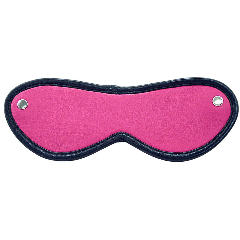Pink Leather Blindfold by Rouge Garments