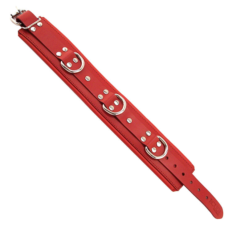 Rouge Garments Red Padded Leather BDSM Collar