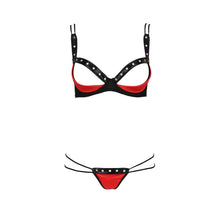 Load image into Gallery viewer, Passion Midori Red And Black Bra Set
