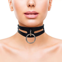 Load image into Gallery viewer, Rouge Garments Leather Fashion Bondage Collar Black
