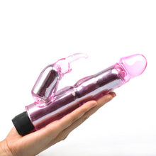 Load image into Gallery viewer, Waves Of Pleasure Crystal Pink Rabbit Vibrator
