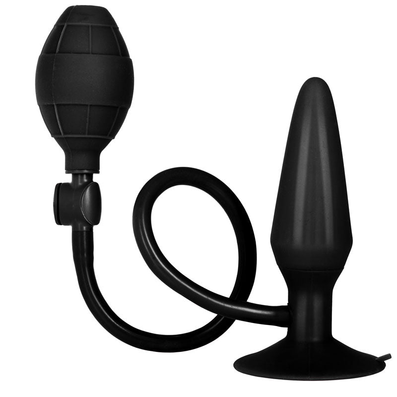 Black Booty Call Pumper Silicone Medium Inflatable Butt Plug