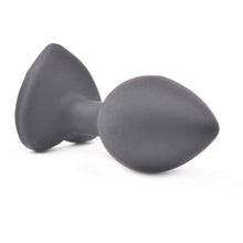 Load image into Gallery viewer, Small Heart Shaped Diamond Base Black Butt Plug
